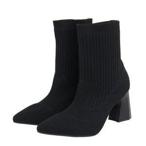 Bota Cano Baixo Salto Grosso Meia 184000 Preto - 1... - DROPSHIPPING GRIFFE SHOES - SOMENTE CLIENTES AUTORIZADOS