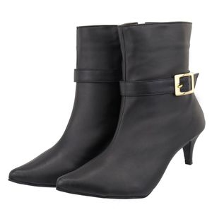 Bota Feminina Cano Curto Salto Baixo 180127 Detalh... - DROPSHIPPING GRIFFE SHOES - SOMENTE CLIENTES AUTORIZADOS