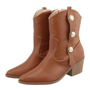 Bota Texana Cano Baixo Salto Grosso Com Enfeite La... - DROPSHIPPING GRIFFE SHOES - SOMENTE CLIENTES AUTORIZADOS
