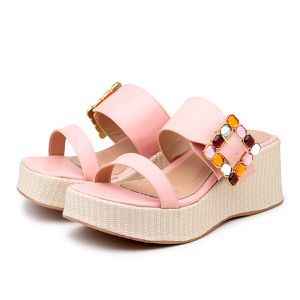 Tamanco Ref 5200 Anabela Fivela Trabalhada Colorid... - DROPSHIPPING GRIFFE SHOES - SOMENTE CLIENTES AUTORIZADOS