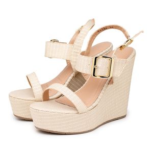 Sandália Anabela 40104 Rafia Natural - 40104RAFIAN... - DROPSHIPPING GRIFFE SHOES - SOMENTE CLIENTES AUTORIZADOS