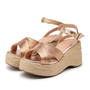 Sandália Anabela Egeo Cobre 9000 - 9000-EGEO-COBRE - DROPSHIPPING GRIFFE SHOES - SOMENTE CLIENTES AUTORIZADOS