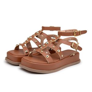 Papete Feminina Flat Plataforma Em Napa Caramelo 1... - DROPSHIPPING GRIFFE SHOES - SOMENTE CLIENTES AUTORIZADOS