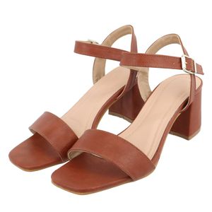 Sandalia Napa Marrom Salto Bloco 80020 - 80020 - DROPSHIPPING GRIFFE SHOES - SOMENTE CLIENTES AUTORIZADOS