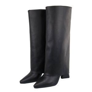 Bota Capa Em Napa Salto Geométrico 23017 - 23017-N... - DROPSHIPPING GRIFFE SHOES - SOMENTE CLIENTES AUTORIZADOS
