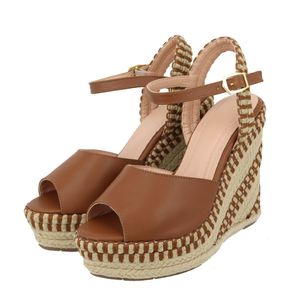 Sandália Anabela Salto Alto 4091 Marrom Juta Café ... - DROPSHIPPING GRIFFE SHOES - SOMENTE CLIENTES AUTORIZADOS