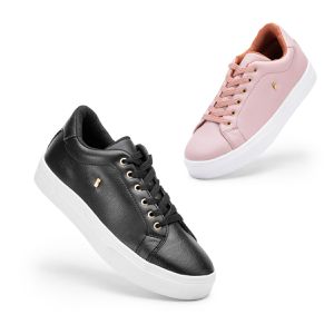 Kit 2 Tenis Feminino Casual Original Madchen Nude + Preto