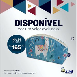 KIT NECESSAIRE OVAL 344 - SORTIDOS 24 PÇS - 344 - Estojos Zum