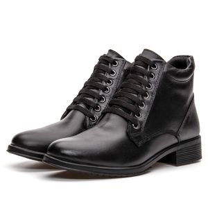 Bota Feminina em Couro com amarração - Preto - Igo Franca | Especialista em Calçados Sociais e Conforto