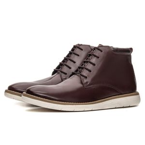 Bota Masculina Oxford Cano Alto Couro Botina Café - Igo Franca | Especialista em Calçados Sociais e Conforto