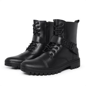 Bota Masculina Preto Cano Alto Coturno em Couro Confortável Preto - Igo Franca | Especialista em Calçados Sociais e Conforto