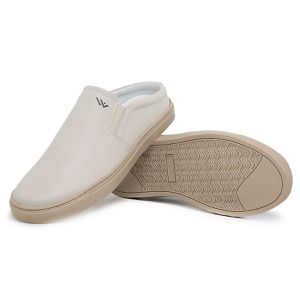 Tênis Masculino Mule Calça Fácil Couro Legitimo Mule Gelo Off - Igo Franca | Especialista em Calçados Sociais e Conforto