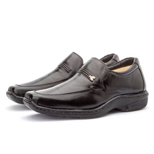 Sapato Masculino Confort Gel em Couro Preto - Igo Franca | Especialista em Calçados Sociais e Conforto