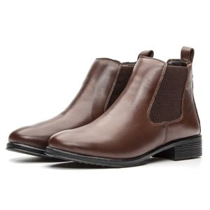 Bota Feminina Chelsea em Couro Látego Confortável Café - Igo Franca | Especialista em Calçados Sociais e Conforto