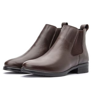 Bota Feminina Chelsea em Couro Floater Confortável Marrom - Igo Franca | Especialista em Calçados Sociais e Conforto