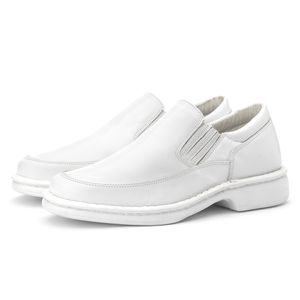 Sapato Masculino Hospitalar Confort Gel em couro branco - Igo Franca | Especialista em Calçados Sociais e Conforto