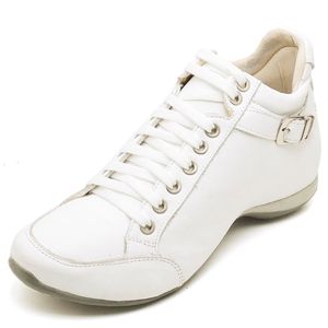 Bota Feminina Confort em Couro Branco com Fivela - Igo Franca | Especialista em Calçados Sociais e Conforto
