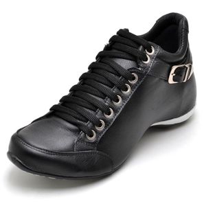 Bota Feminina Confort em Couro Preto com Fivela - Igo Franca | Especialista em Calçados Sociais e Conforto
