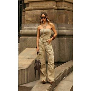 Calça Jeans Cargo Utility - Verde Oliva