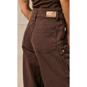 Calça Jeans Cargo Utility - Marrom