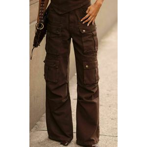Calça Jeans Cargo Utility - Marrom