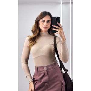 Saia Jeans Cargo Grace - Marrom
