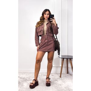 Jaqueta Jeans Curta Grace - Marrom