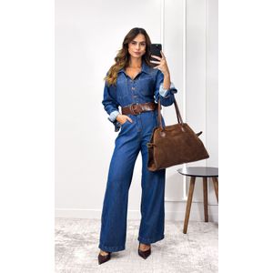 Calça Jeans Wide Leg Rebecca - Azul