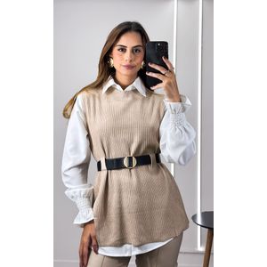 Calça Skinny Resinada - Bege