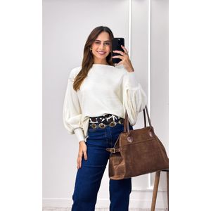 Blusa Ampla Tricô Modal Eloá - Off