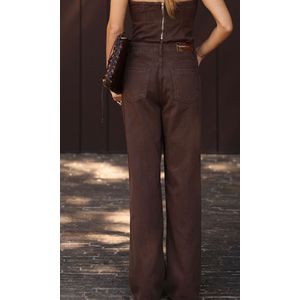 Corset Peplum Jeans Essentials - Marrom