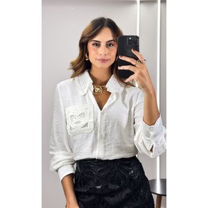 Saia Curta Courino Floral - Preto