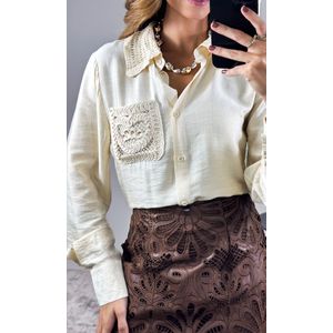 Saia Curta Courino Floral - Marrom