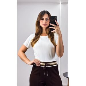 Conjunto Blusa, Calça e Blazer - Marrom