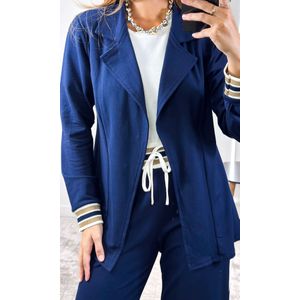 Conjunto Blusa, Calça e Blazer - Azul Marinho