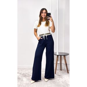Conjunto Blusa, Calça e Blazer - Azul Marinho