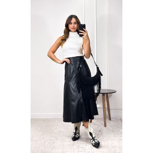 Blusa Tricô Moda Gola Alta - Branco