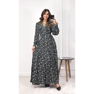 Vestido Linho com Manga Liberty - Preto