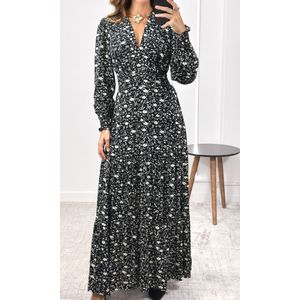 Vestido Linho com Manga Liberty - Preto