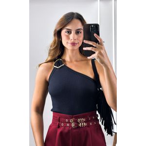 Short Alfaiataria Duplo Cinto - Bordô