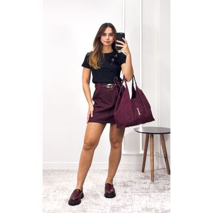 Blusa Malha com Flores e Pedraria - Preto