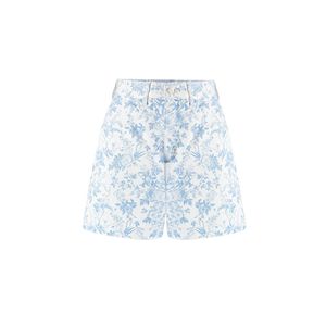 Short Jeans Mom Blu Mare - Off/Azul