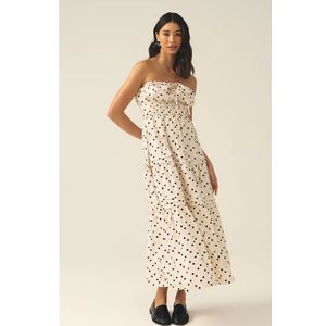 Vestido Longo Franzido Poá - Off