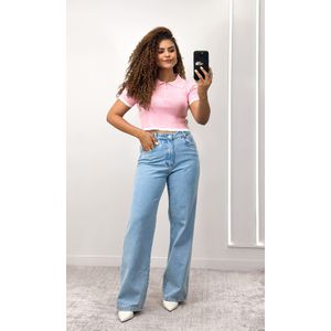 Blusa Polo Modal Zíper - Rosa Candy