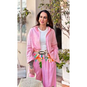 Camisa Over Viscose - Rosa