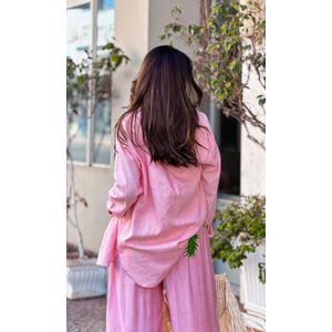 Camisa Over Viscose - Rosa