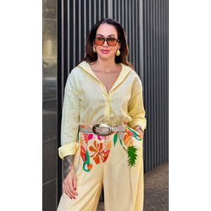 Camisa Over Linho Lemona - Amarelo