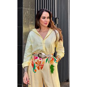 Camisa Over Linho Lemona - Amarelo