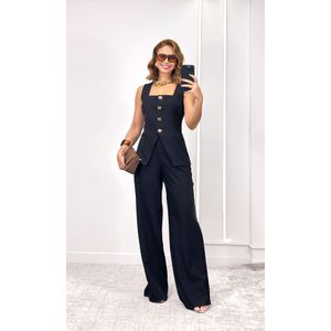 Conjunto Alfaiataria Colete e Calça Naomi - Preto