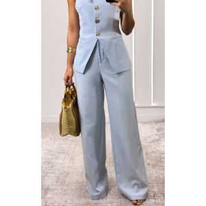 Conjunto Alfaiataria Colete e Calça Naomi - Azul Claro